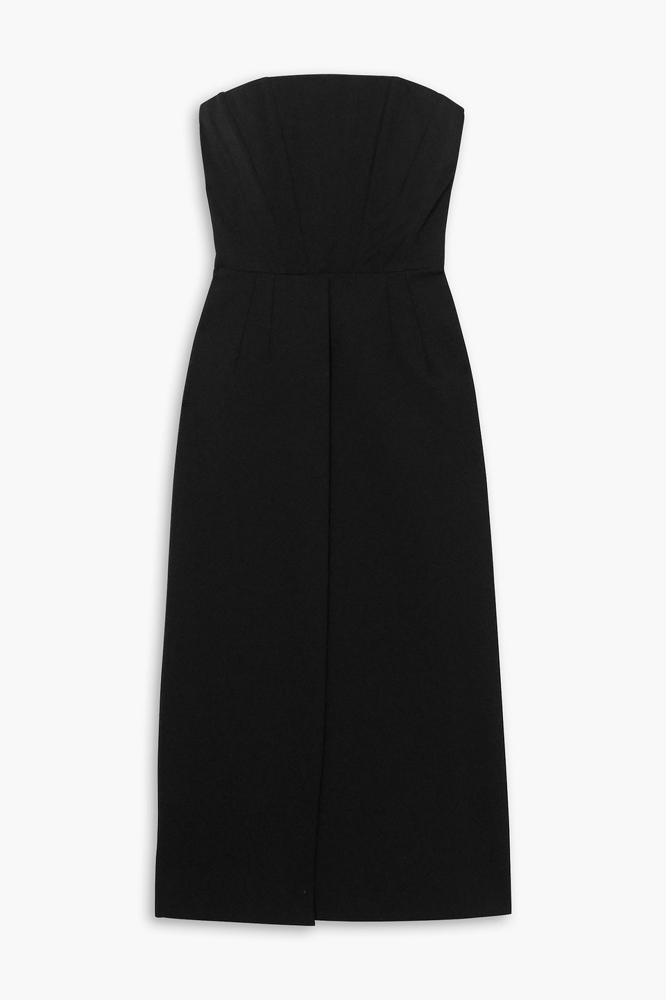 Dolce & Gabbana Strapless Woven Midi Dress In Black