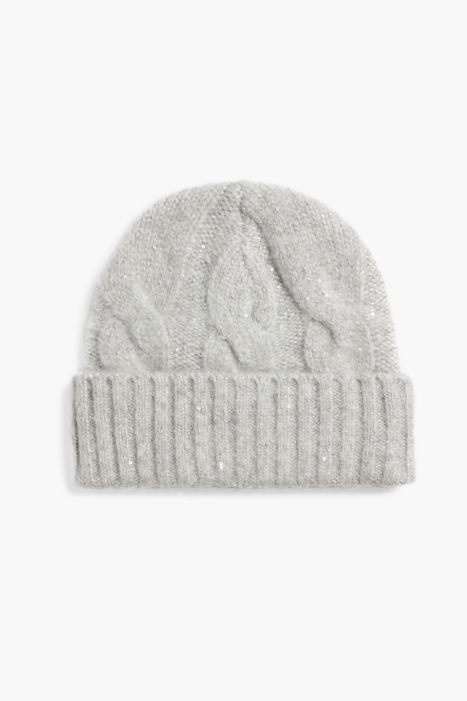 Roan sequin-embellished cable-knit beanie