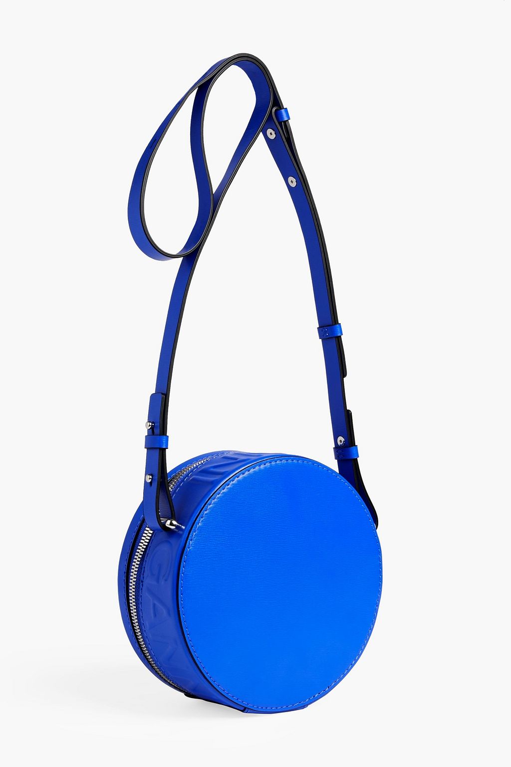 GANNI Banner embossed leather shoulder bag