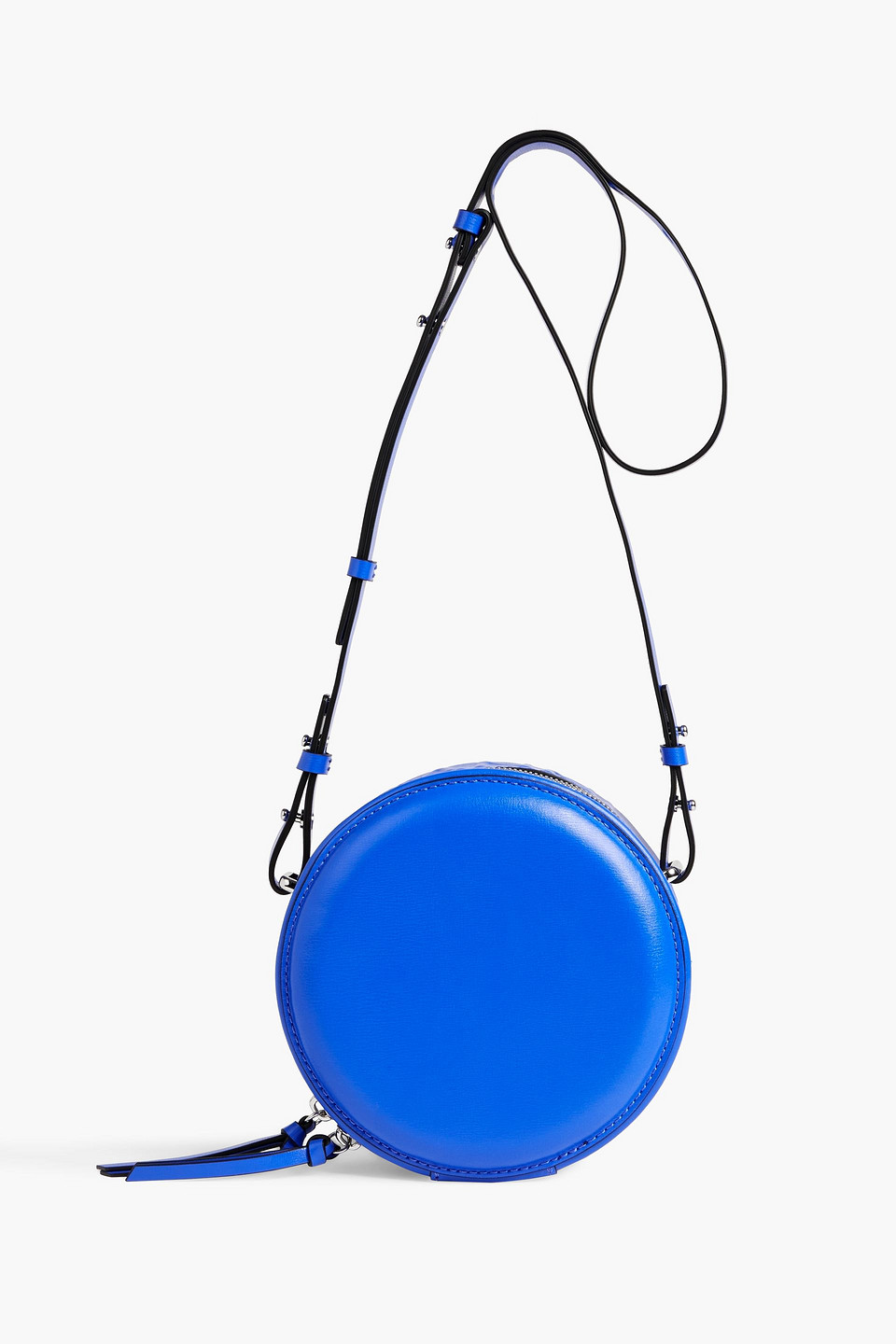 Ganni Embossed Leather Shoulder Bag In Blue
