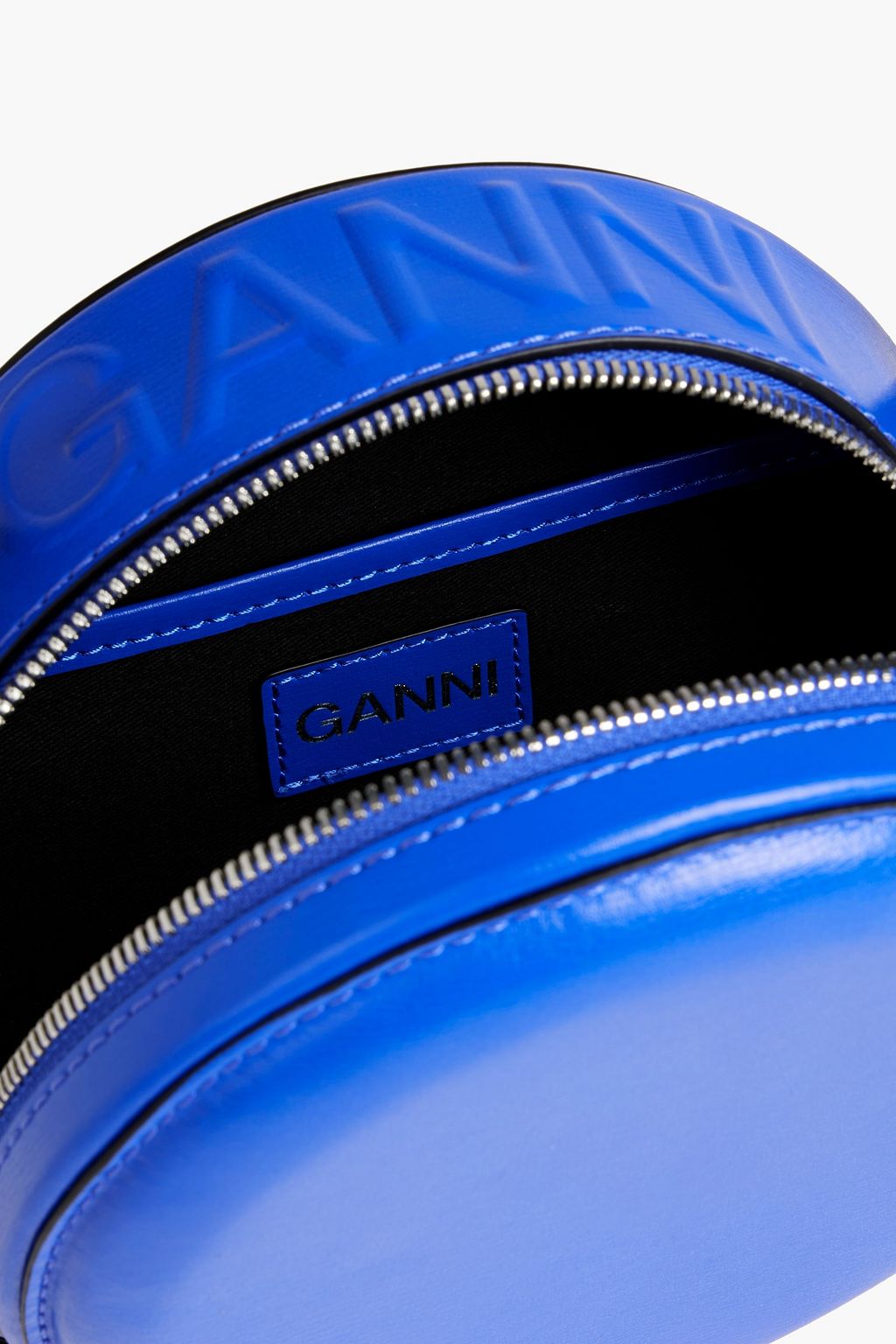 GANNI Banner embossed leather shoulder bag