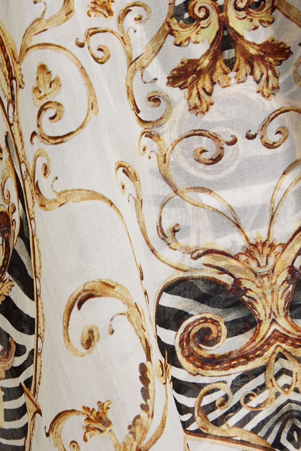 CAMILLA One-shoulder embellished printed silk-chiffon maxi dress