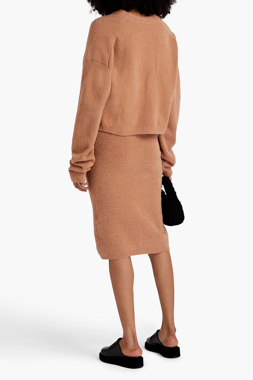 NANUSHKA Esah brushed bouclé-knit merino wool-blend skirt