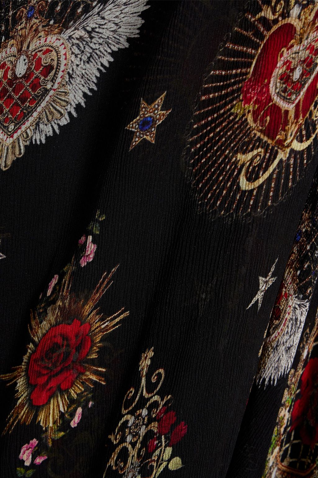 CAMILLA Embellished printed silk-georgette maxi dress