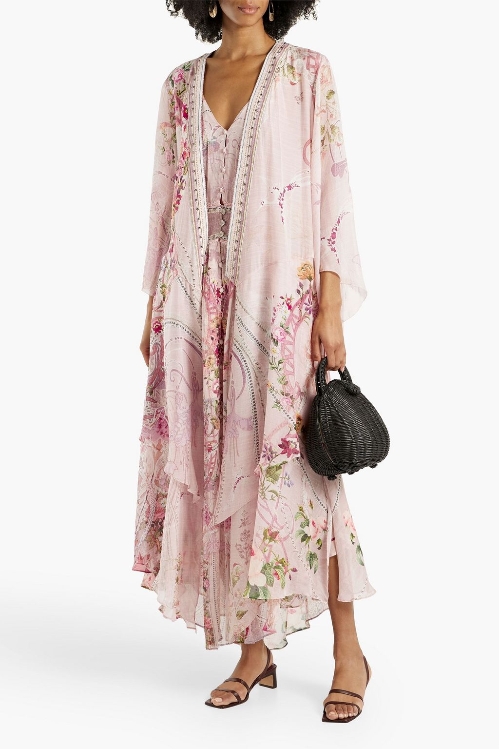 CAMILLA Layered printed silk-chiffon kaftan