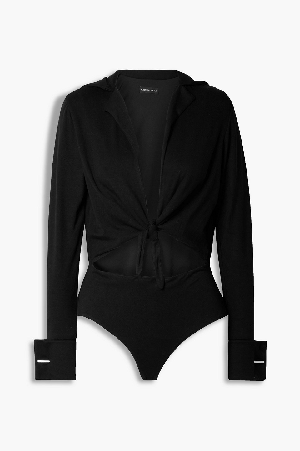 MARIKA VERA Mirja tie-front cutout stretch-jersey thong bodysuit