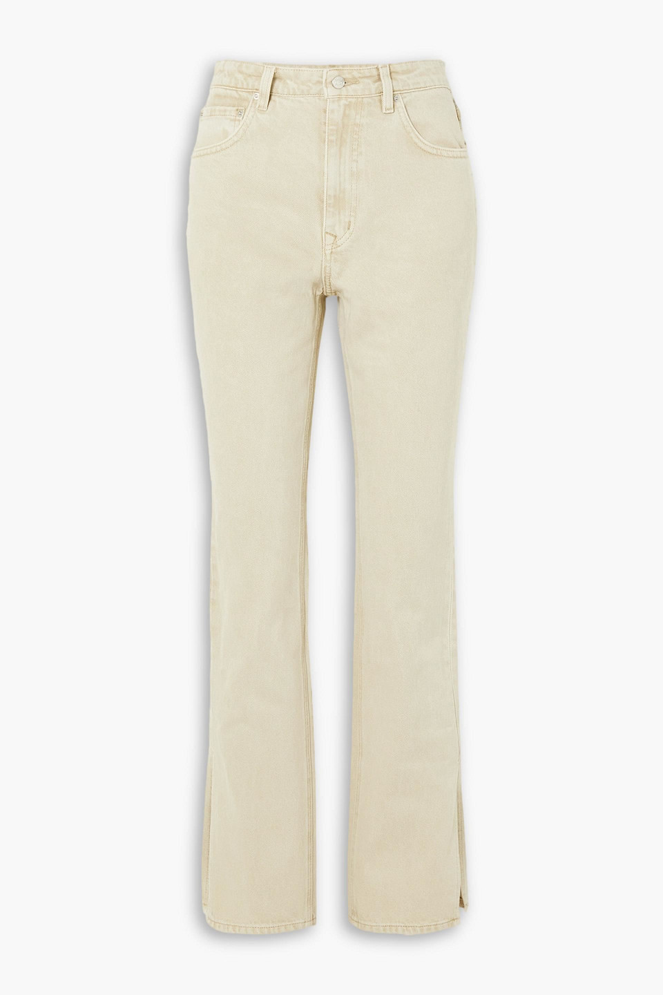 Grlfrnd Harlow High-rise Bootcut Jeans In Sandfarben