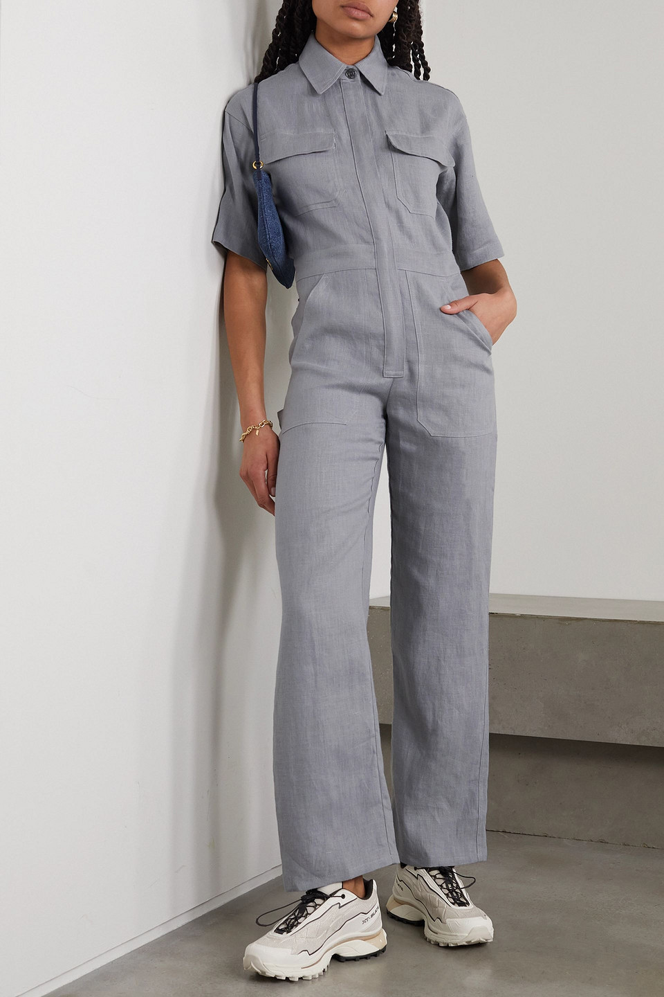RIVET UTILITY DYNAMO LINEN JUMPSUIT