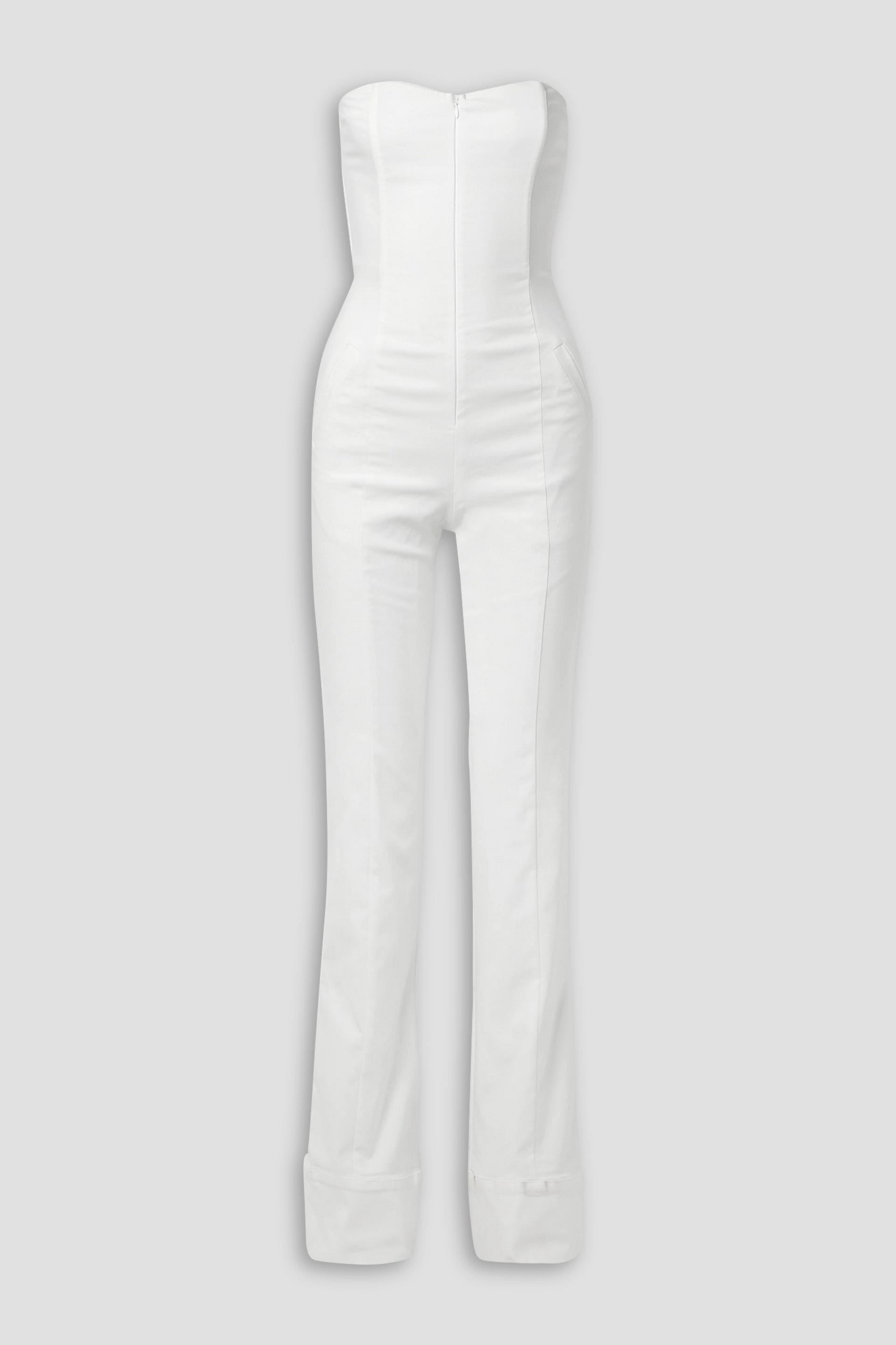 RIVET UTILITY Showstopper strapless stretch-crepe jumpsuit