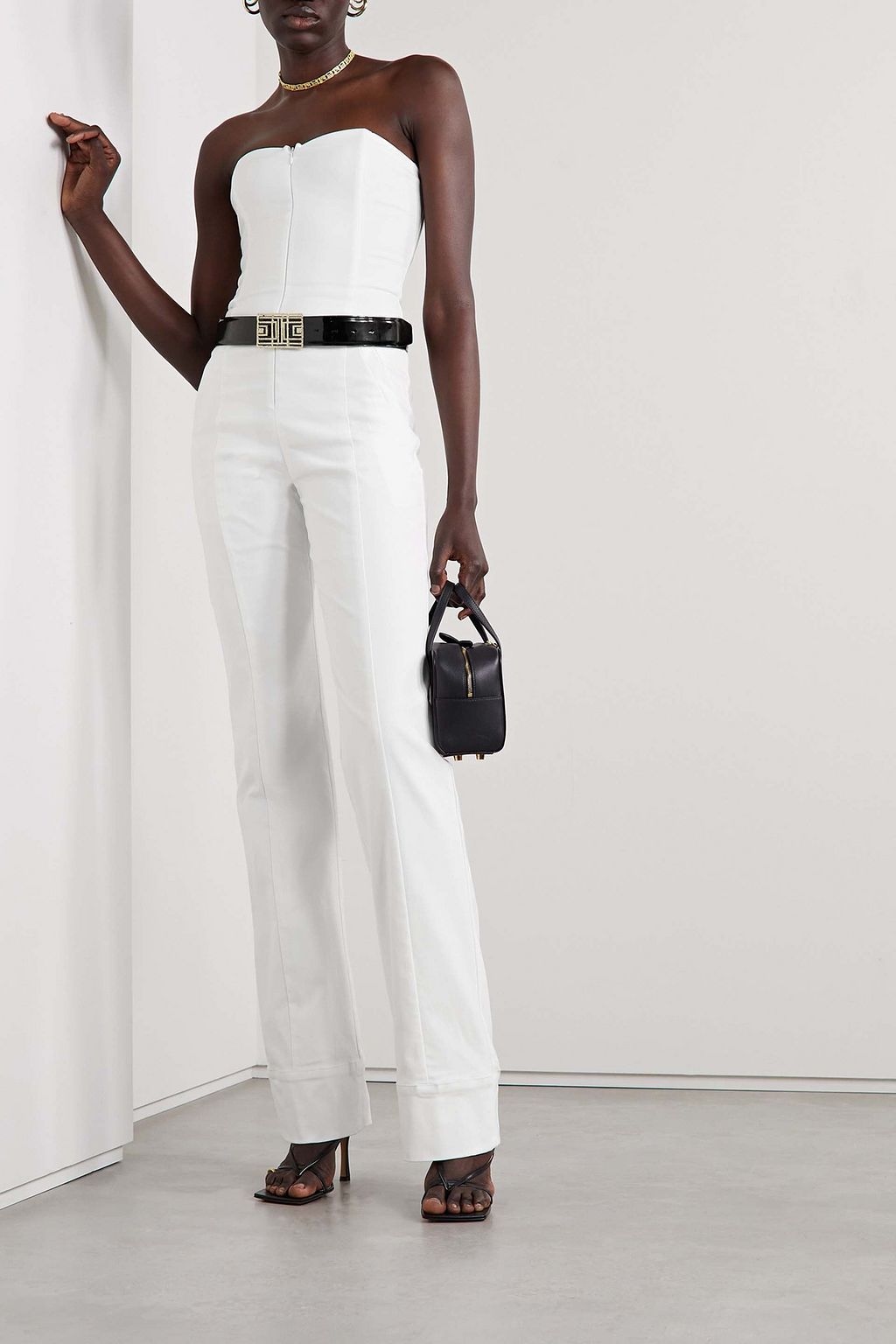 RIVET UTILITY Showstopper strapless stretch-crepe jumpsuit
