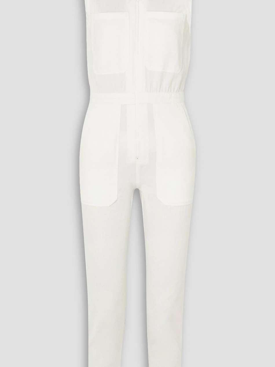 boss frayed cotton-twill jumpsuit