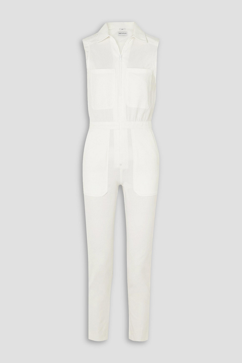 Boss frayed cotton-twill jumpsuit