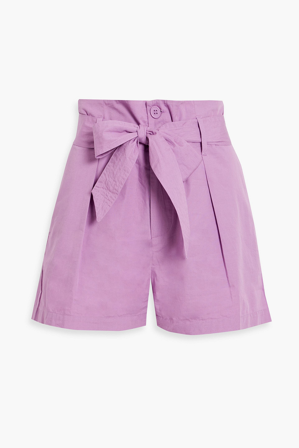 Antik Batik Kira Pleated Cotton-poplin Shorts In Purple