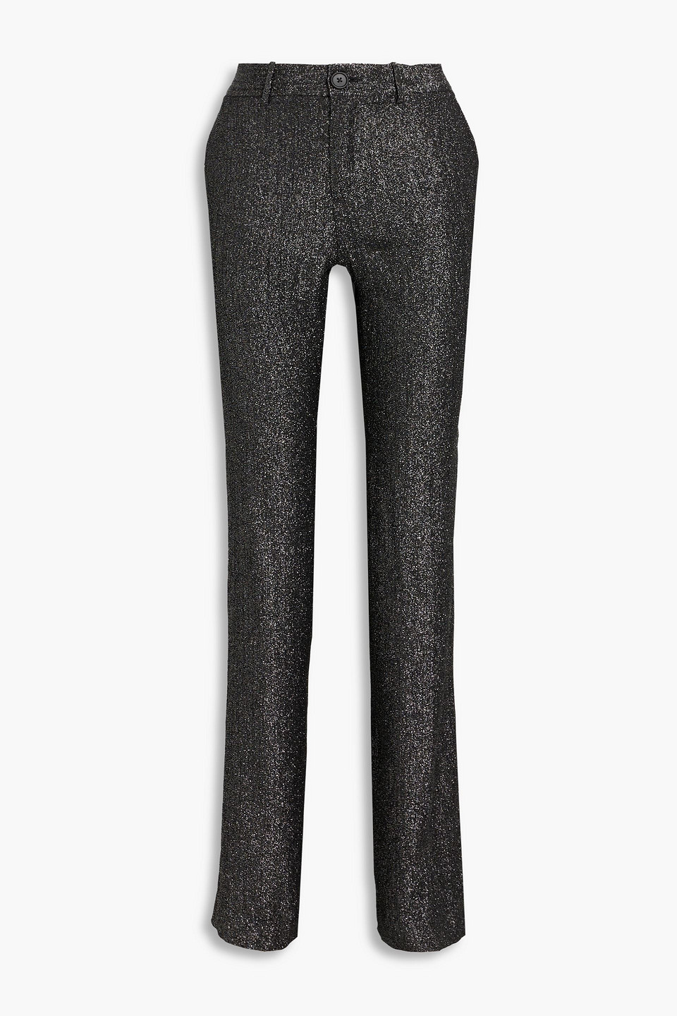 Petar Petrov Gila Silk-blend Lamé Straight-leg Pants In Black