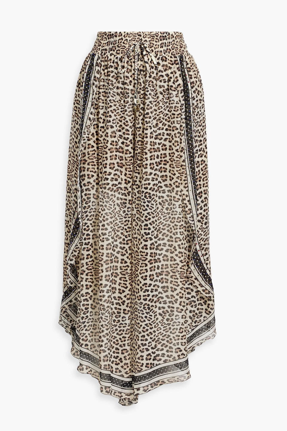 Camilla Embellished Printed Silk-chiffon Culottes In Animal Print