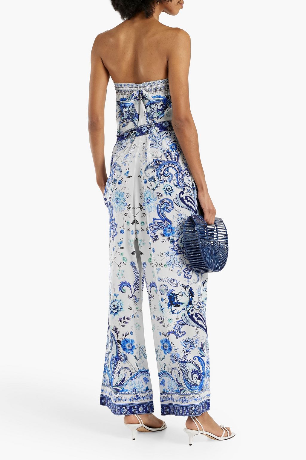CAMILLA Strapless embellished silk crepe de chine jumpsuit