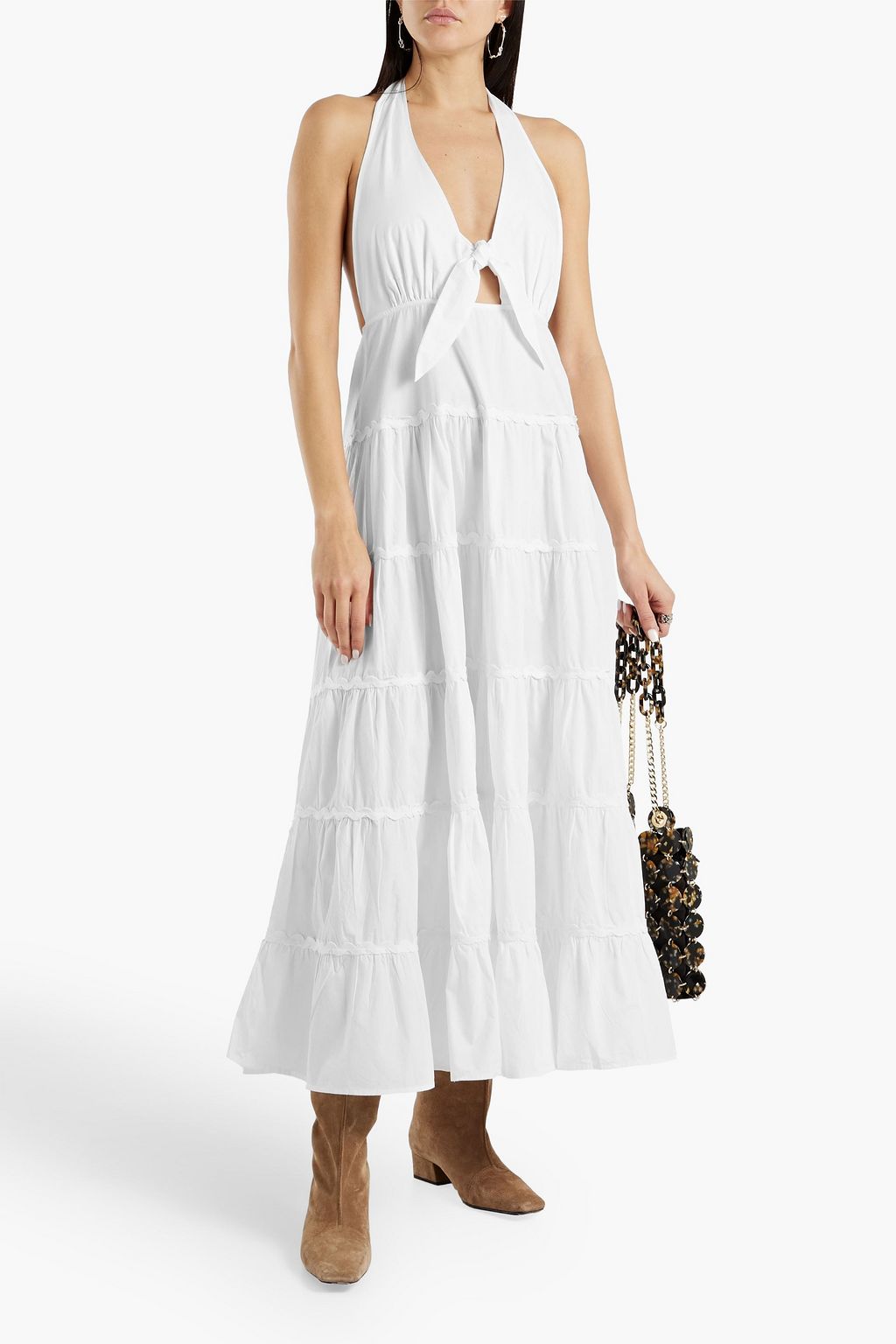 ANTIK BATIK Molly tiered cotton-poplin maxi dress