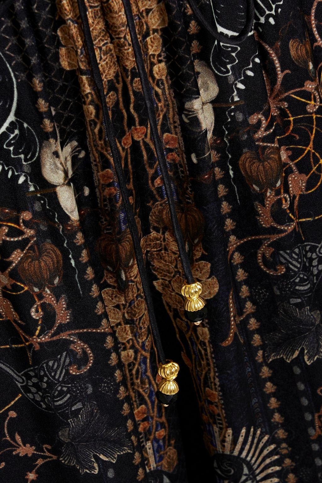 CAMILLA Embellished printed silk-satin wide-leg pants
