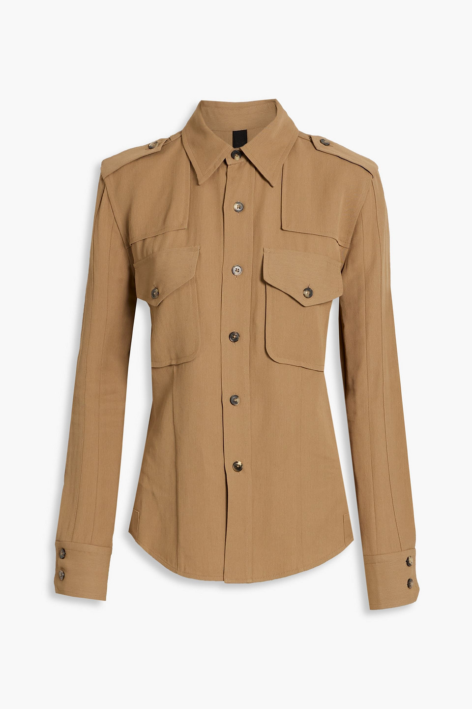 Petar Petrov Lacy Gabardine Shirt In Light Brown