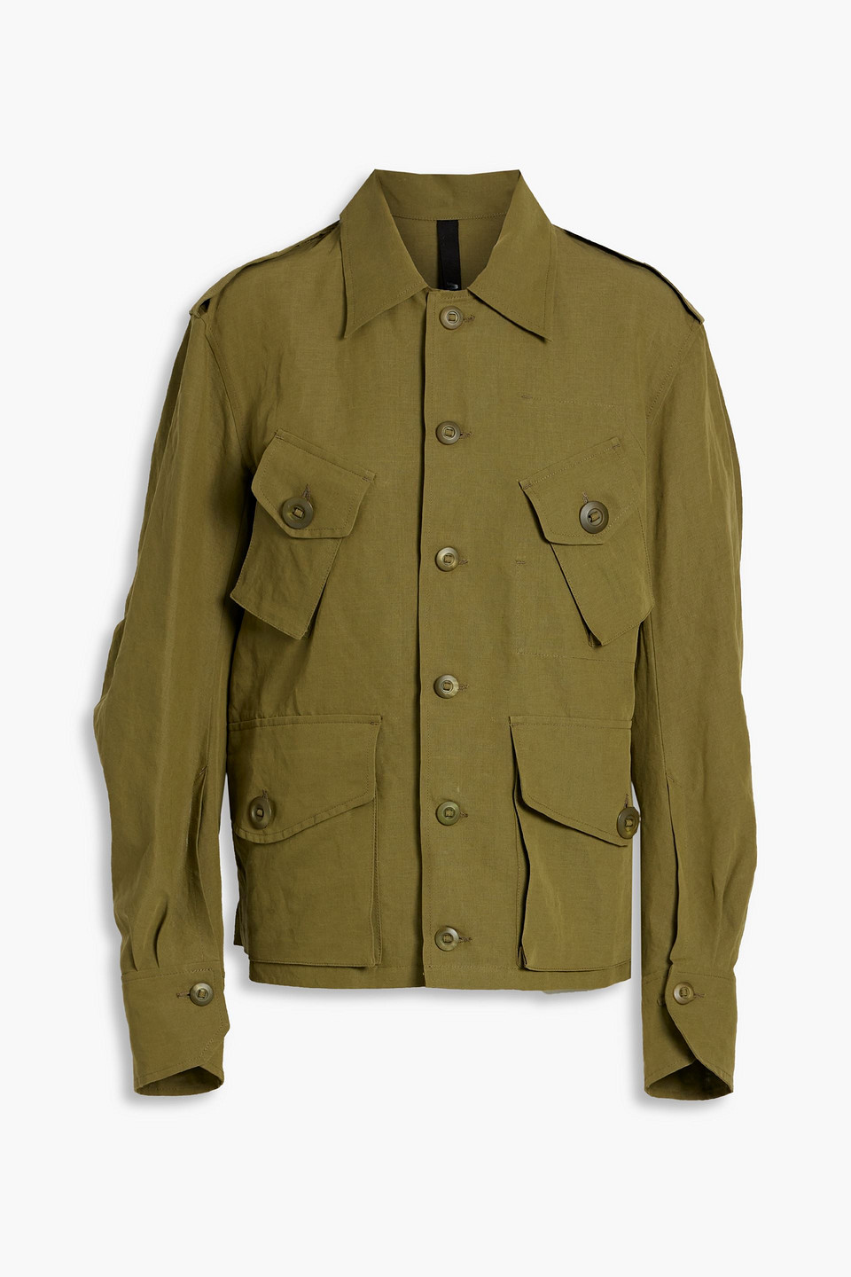 Petar Petrov Mue Linen And Cotton-blend Jacket In Army Green