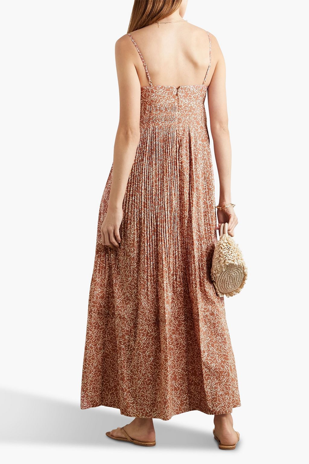 NICHOLAS Printed cotton and silk-blend maxi dress