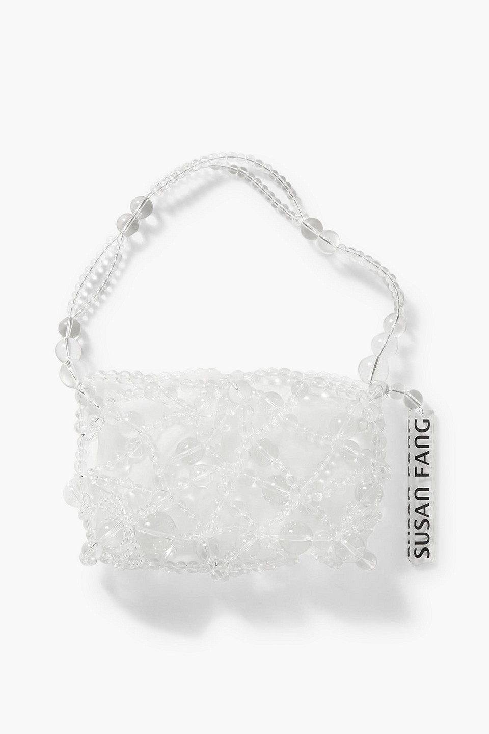 Susan Fang Bubble Net Beaded Tote In White