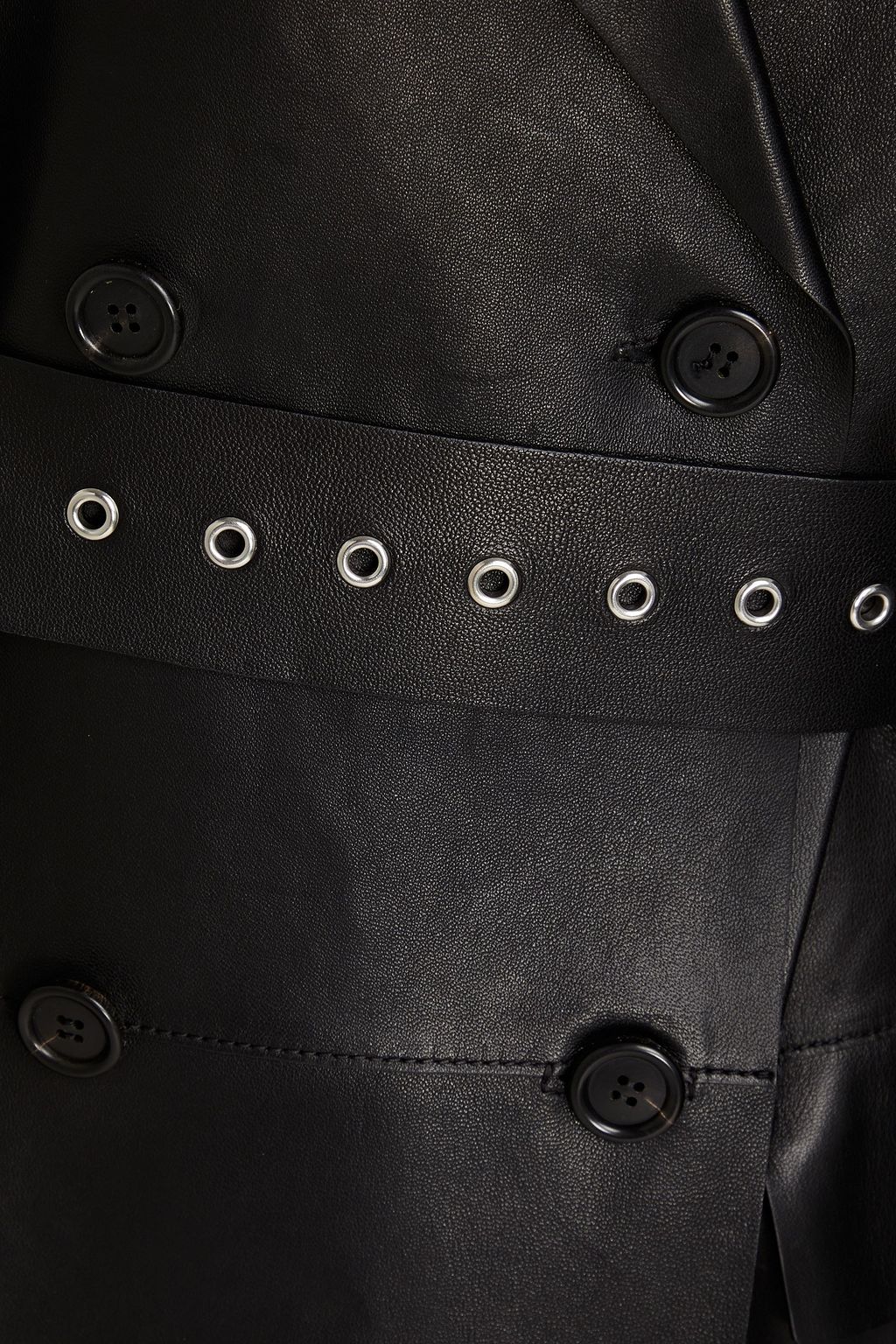VALENTINO GARAVANI Double-breasted belted leather coat