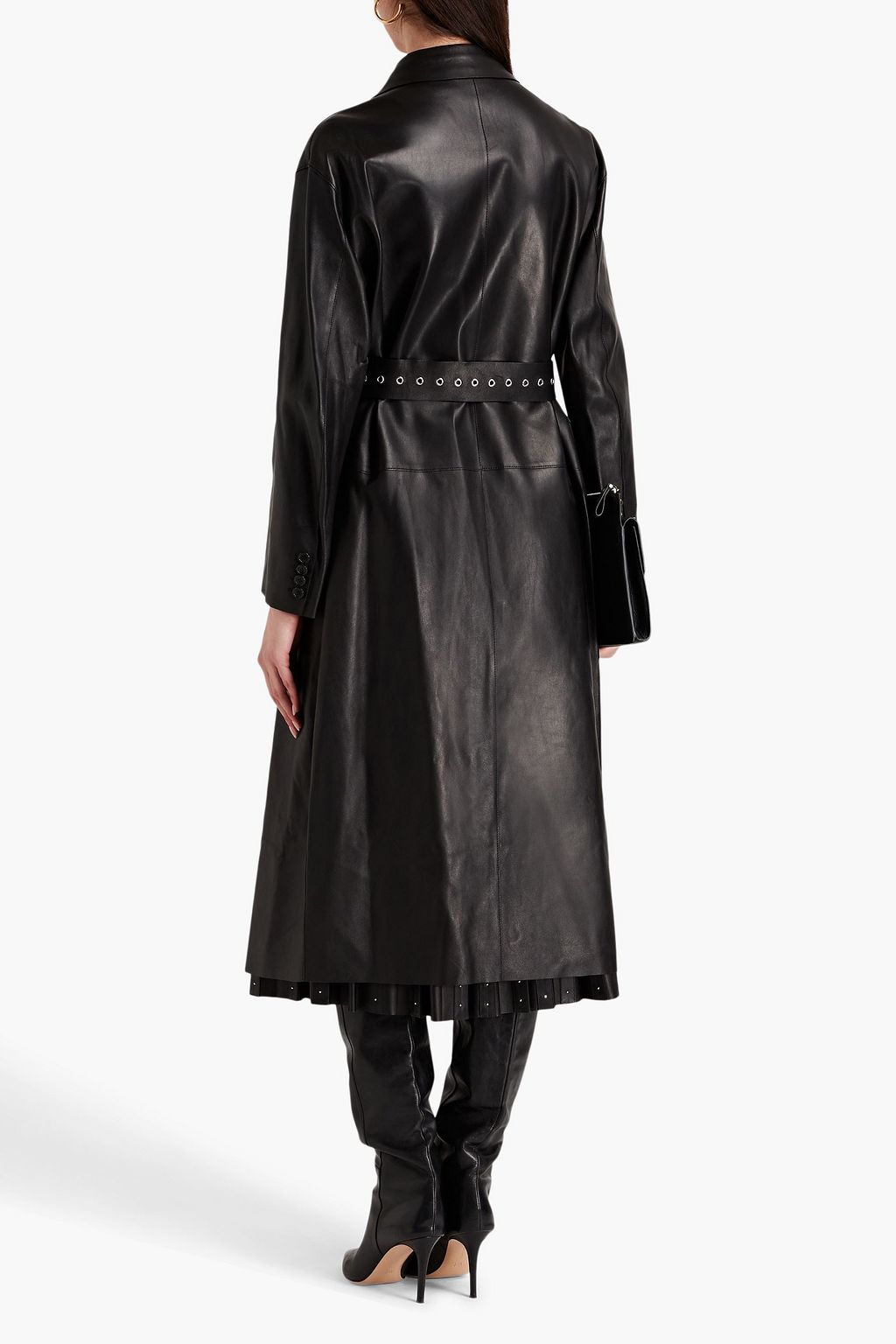 VALENTINO GARAVANI Double-breasted belted leather coat