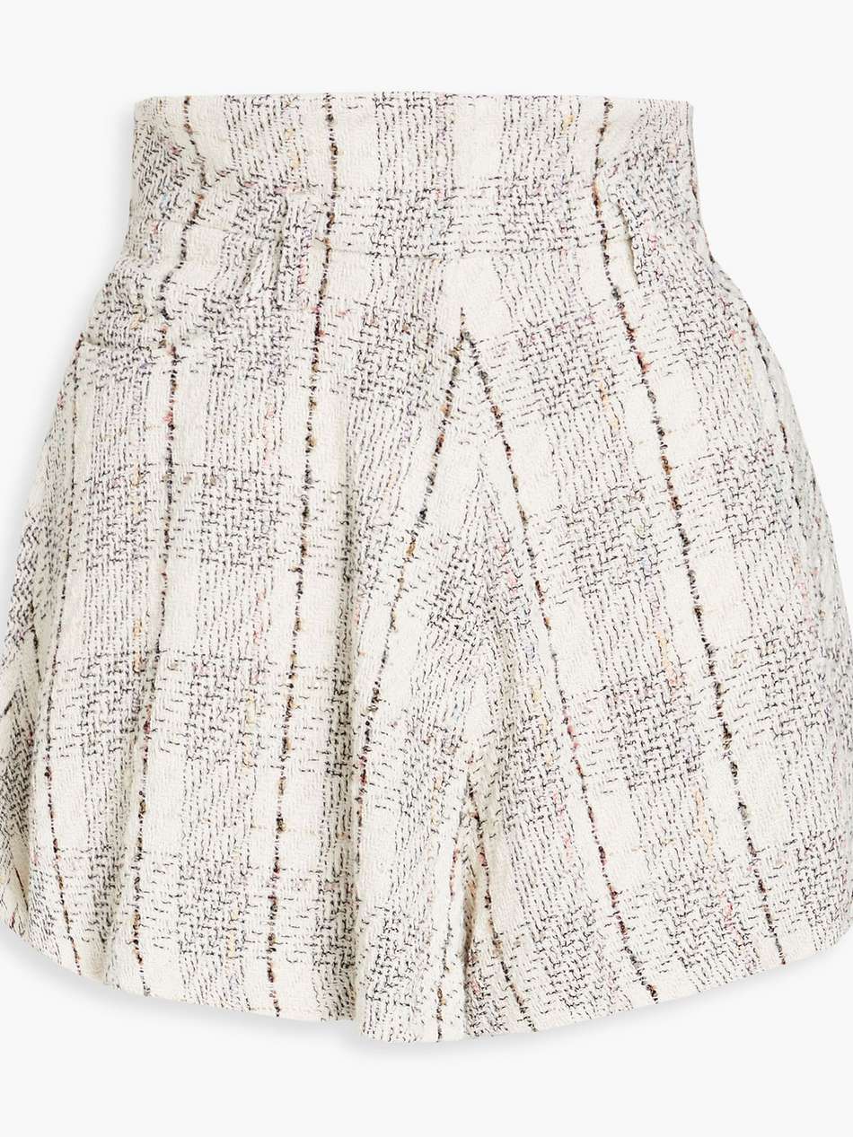 vanko metallic checked cotton-blend tweed shorts