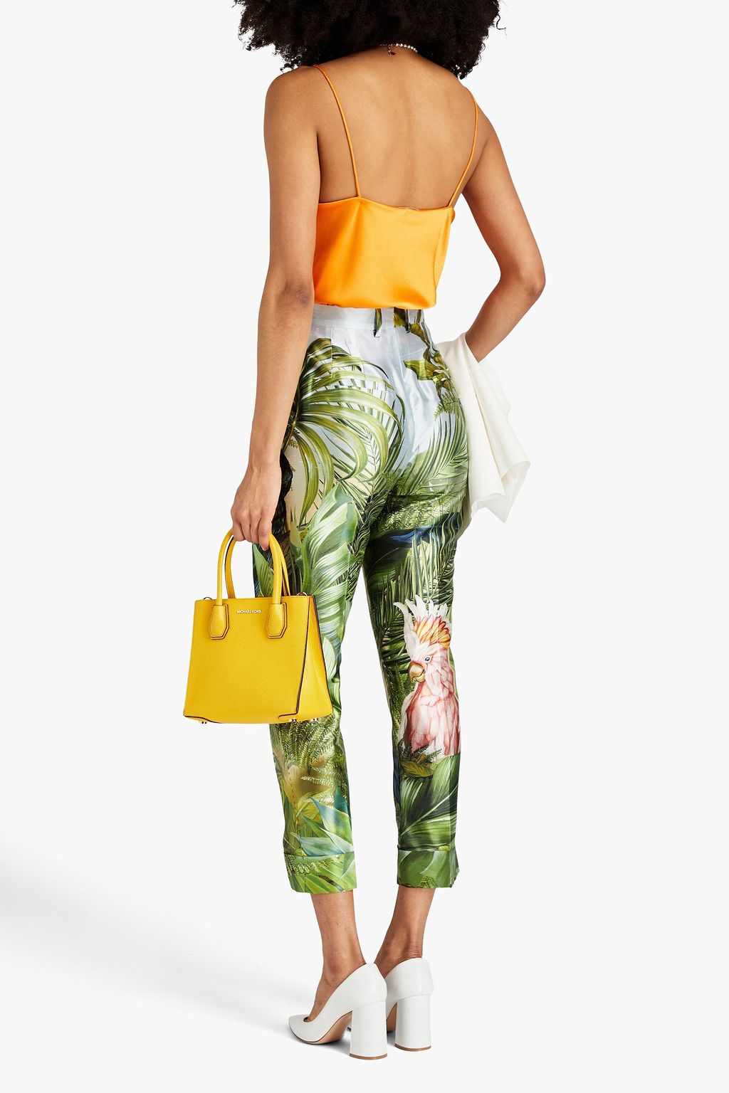 DOLCE & GABBANA Printed silk-shantung tapered pants