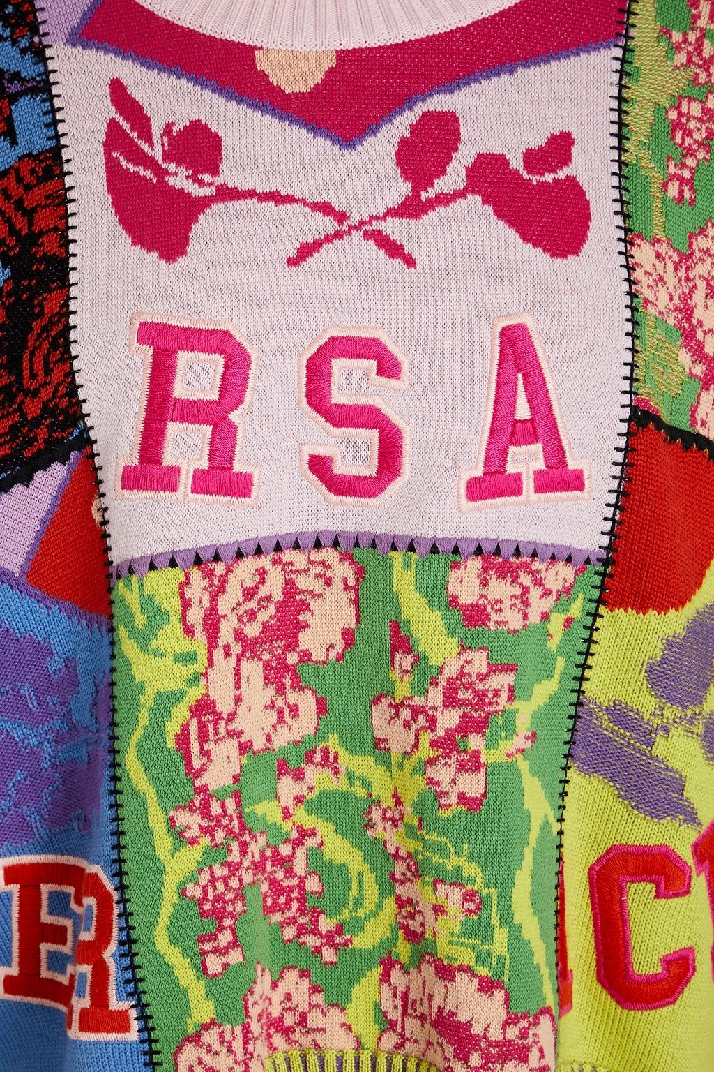 VERSACE ウール&コットン混 セーター パッチワーク風