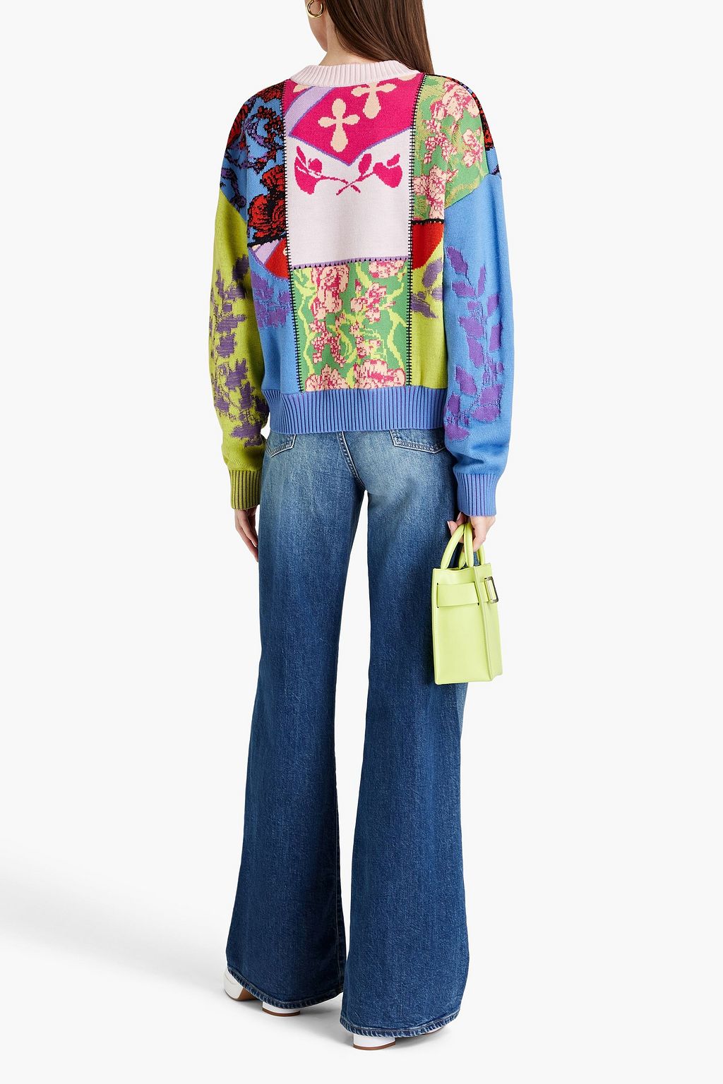 VERSACE ウール&コットン混 セーター パッチワーク風