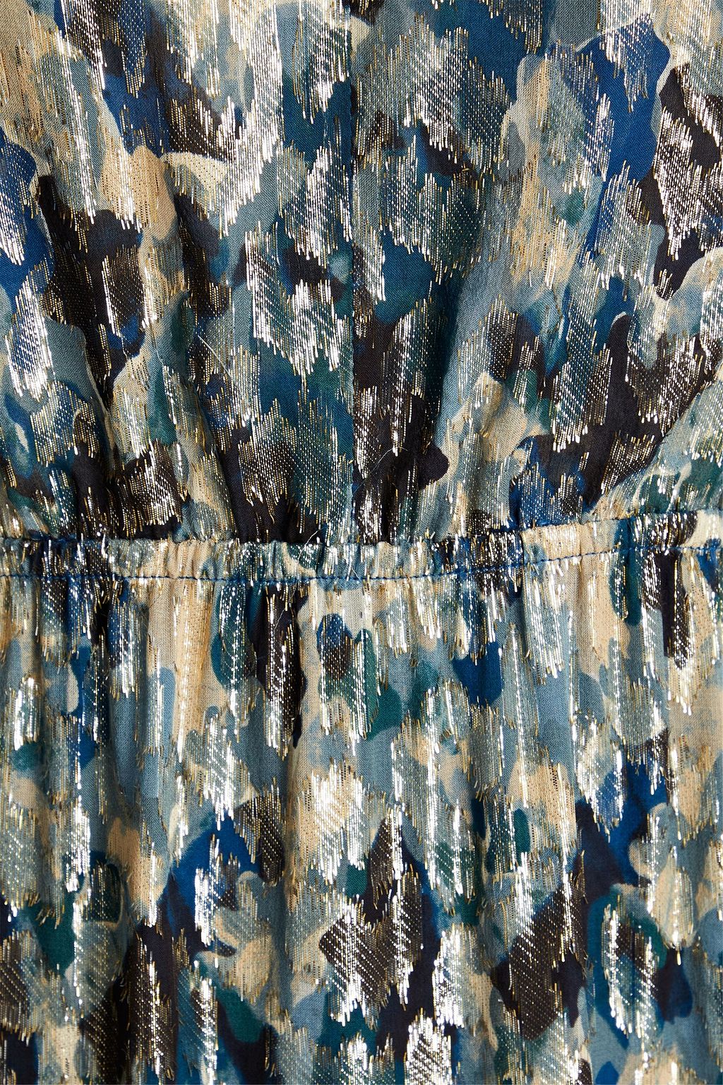 BA&SH Gullian printed metallic fil coupé silk-blend georgette maxi dress