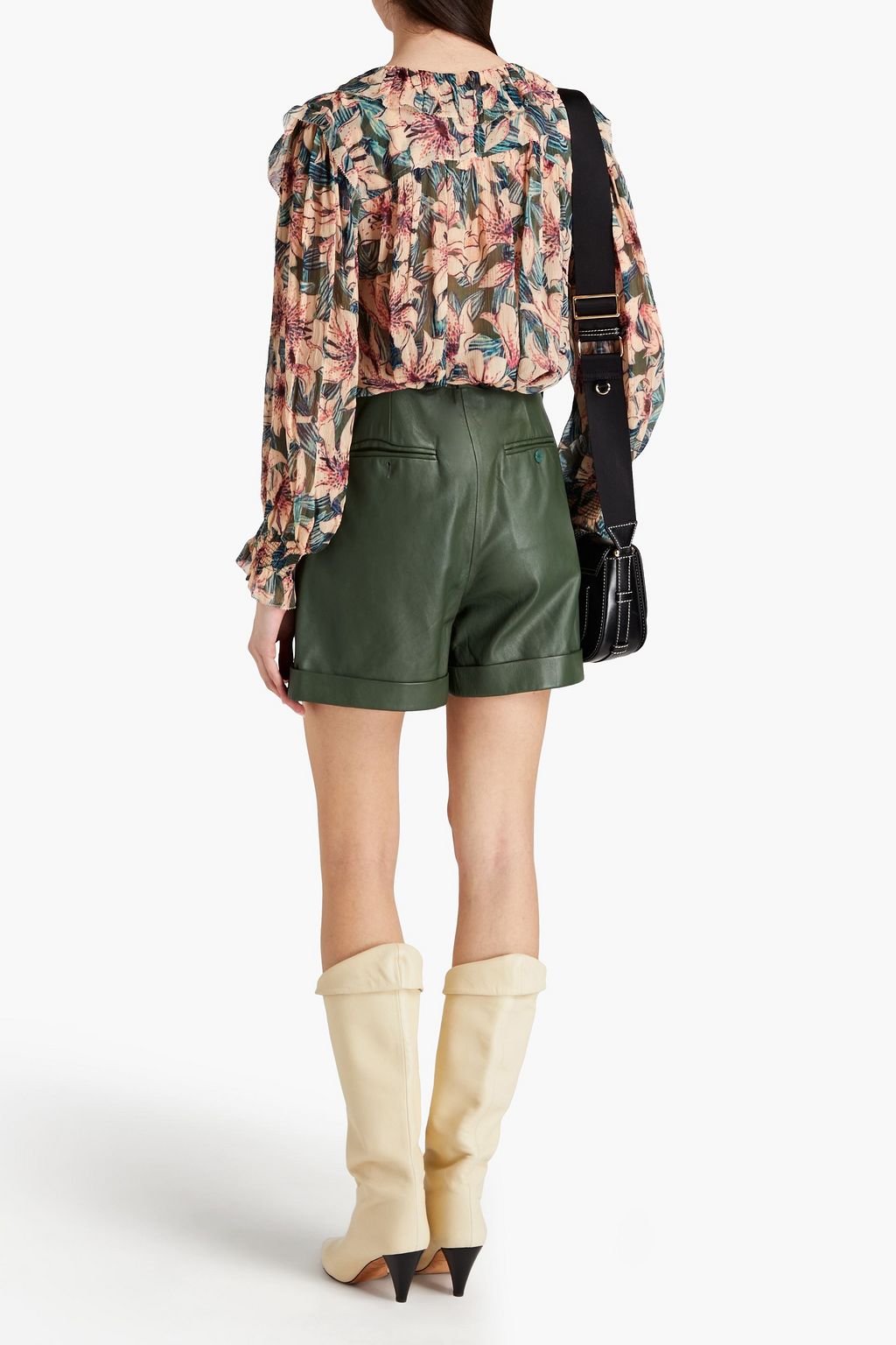 BA&SH Floral-print crepon blouse
