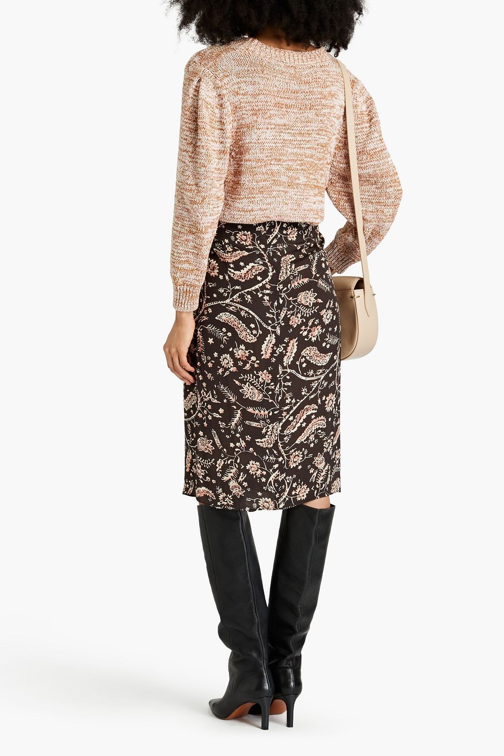 BA&SH Camille Rock aus Crêpe de Chine mit floralem Print und Twist-Detail