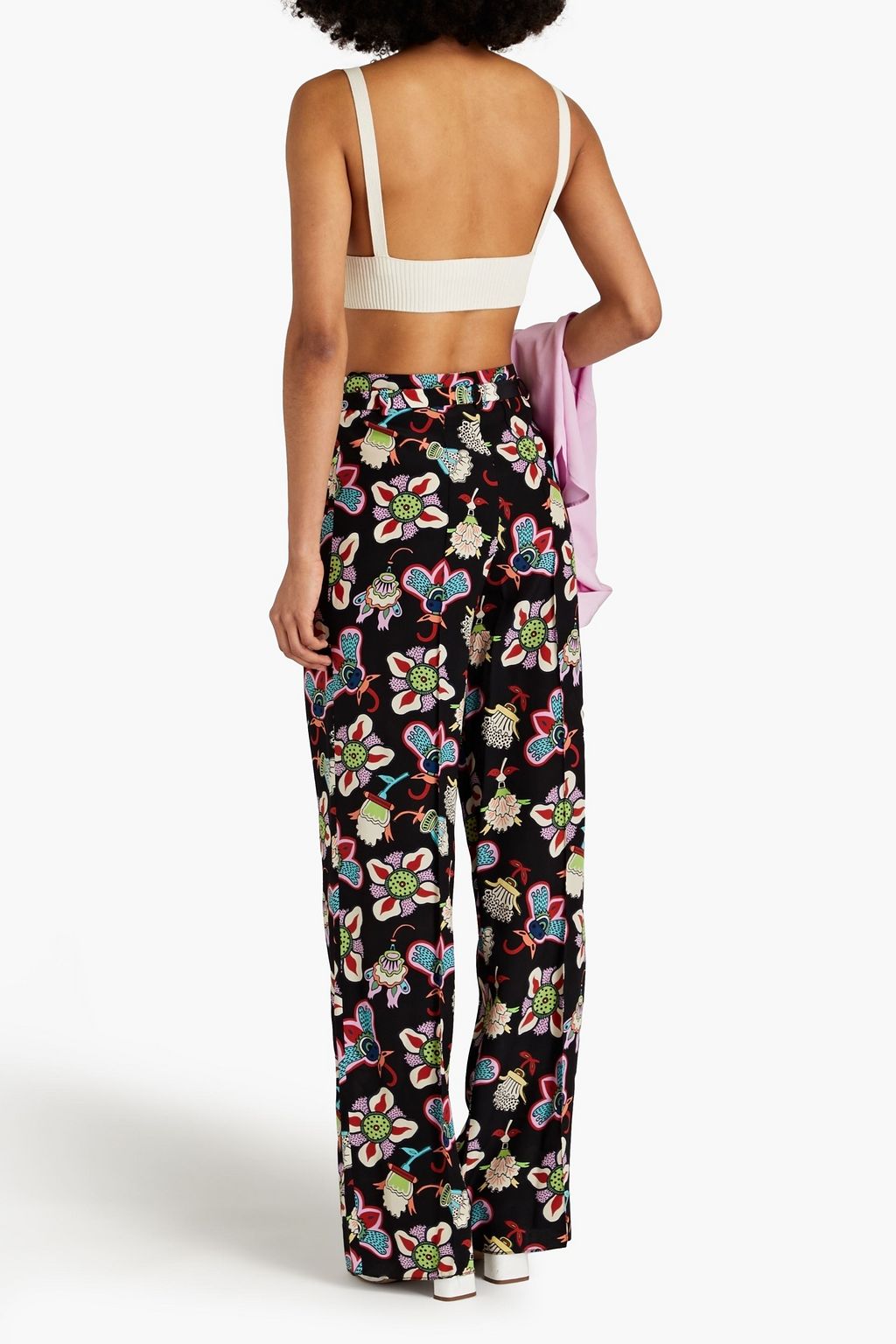 VALENTINO GARAVANI Printed silk crepe de chine wide-leg pants