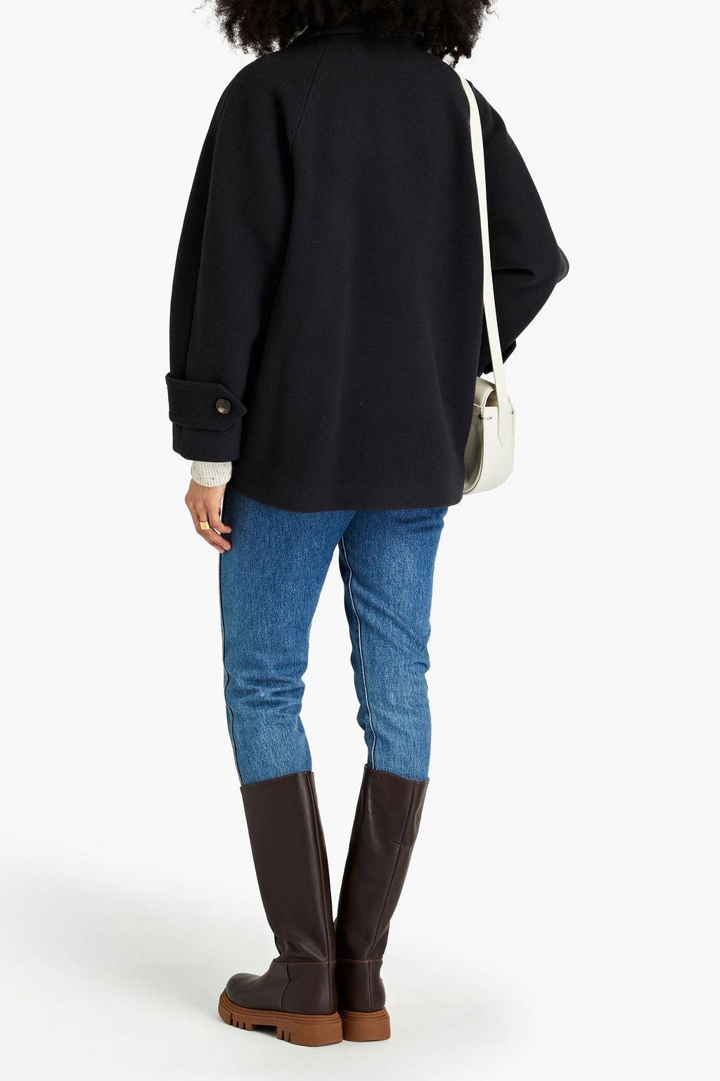 BA&SH Pepite double-breasted wool-blend felt coat