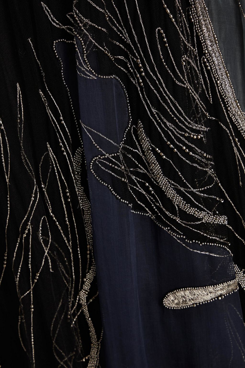 VALENTINO GARAVANI Embellished tulle and organza maxi skirt