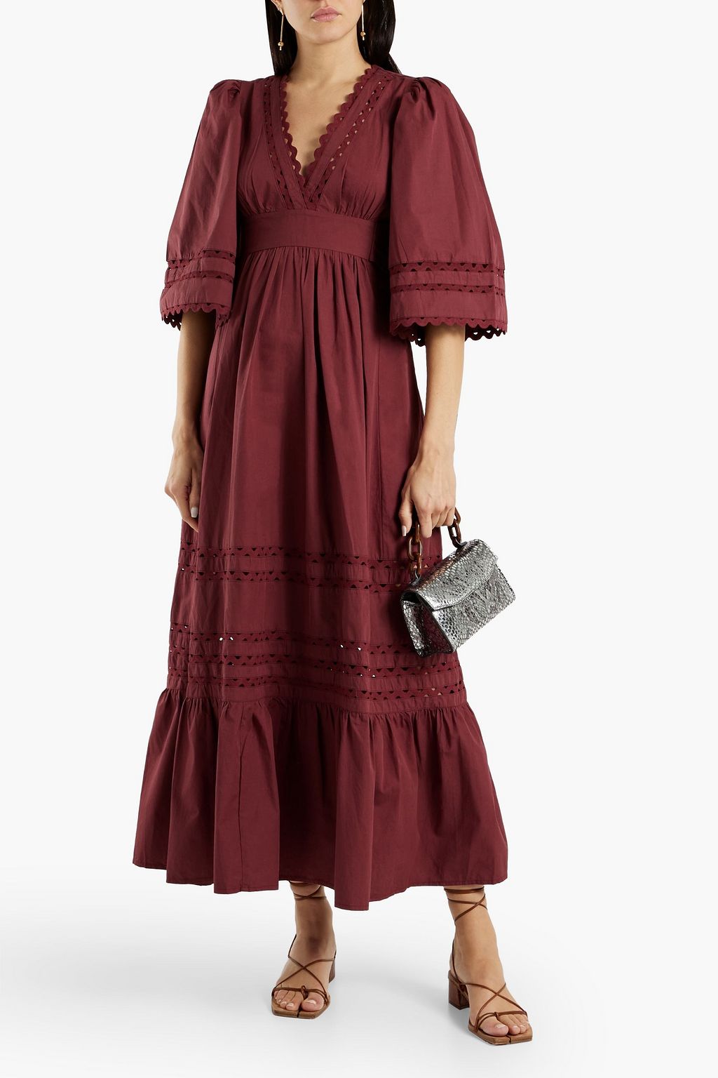 ANTIK BATIK Molly gathered cotton-poplin midi dress