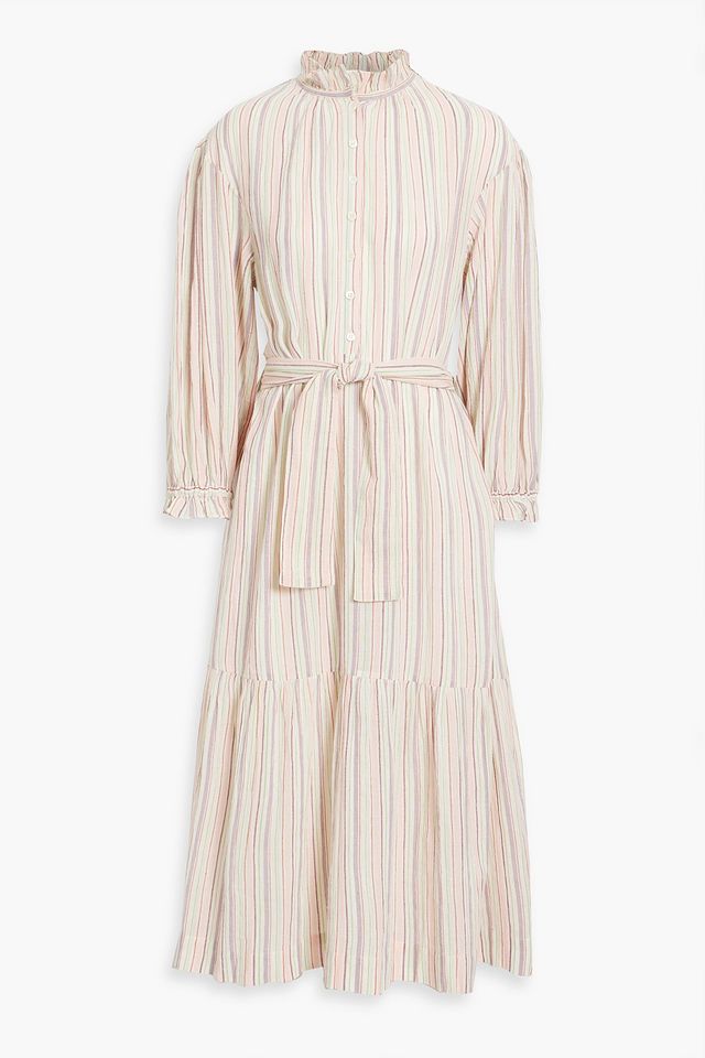 Raphaelle striped cotton-gauze midi dress