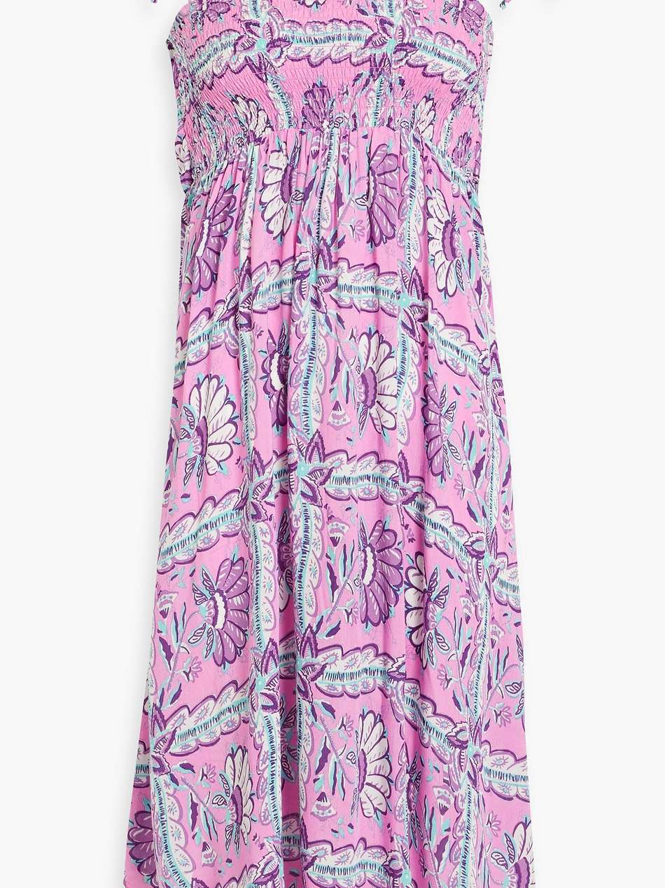 hupa shirred printed woven dress