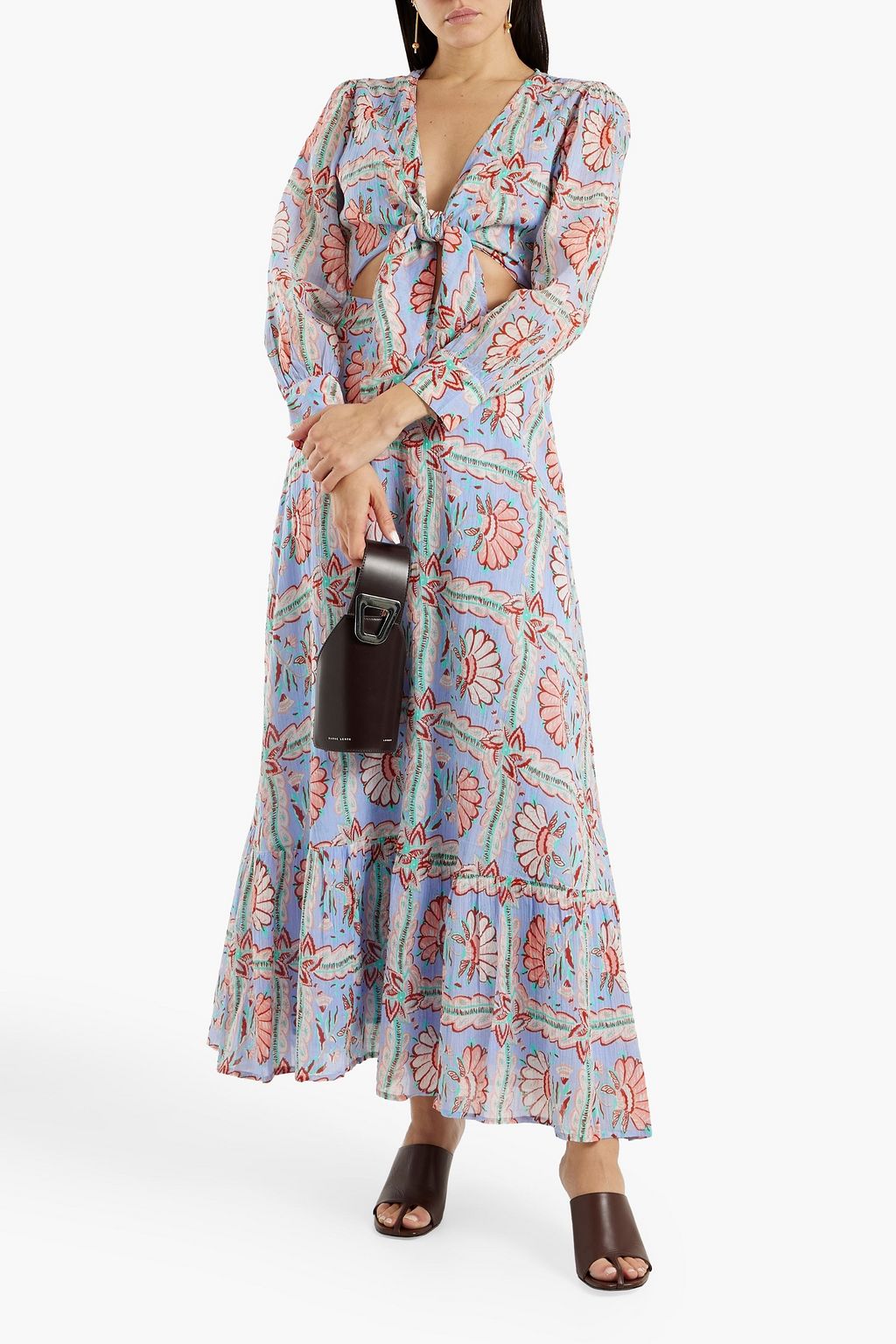 ANTIK BATIK Hupa cutout printed cotton-voile maxi dress