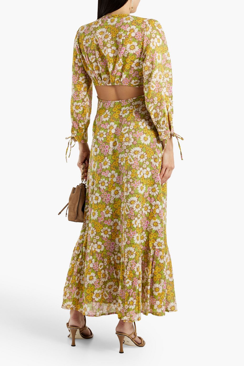 ANTIK BATIK Cutout floral-print cotton-georgette maxi dress