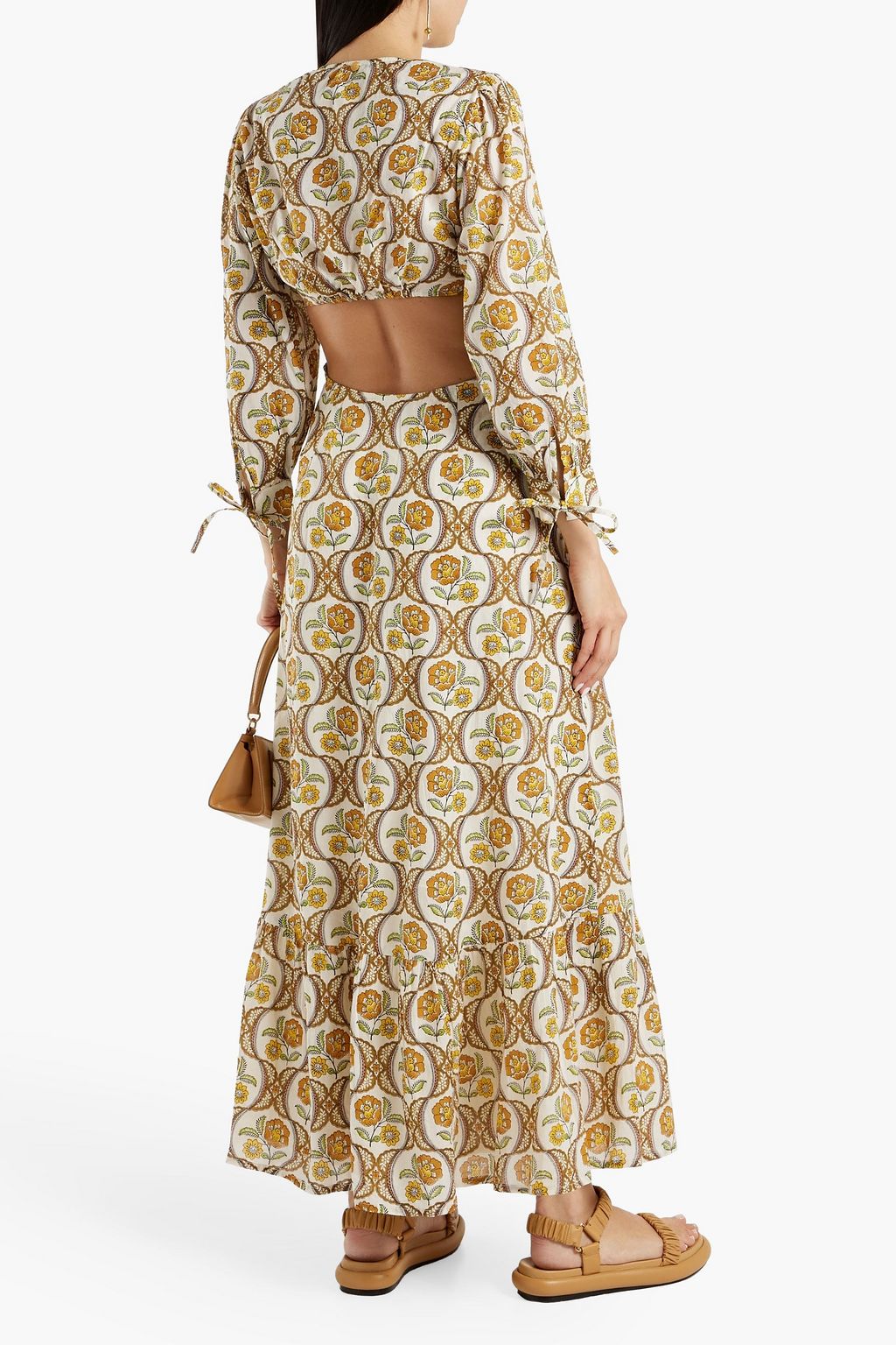 ANTIK BATIK Tanissa cutout floral-print cotton-voile maxi dress