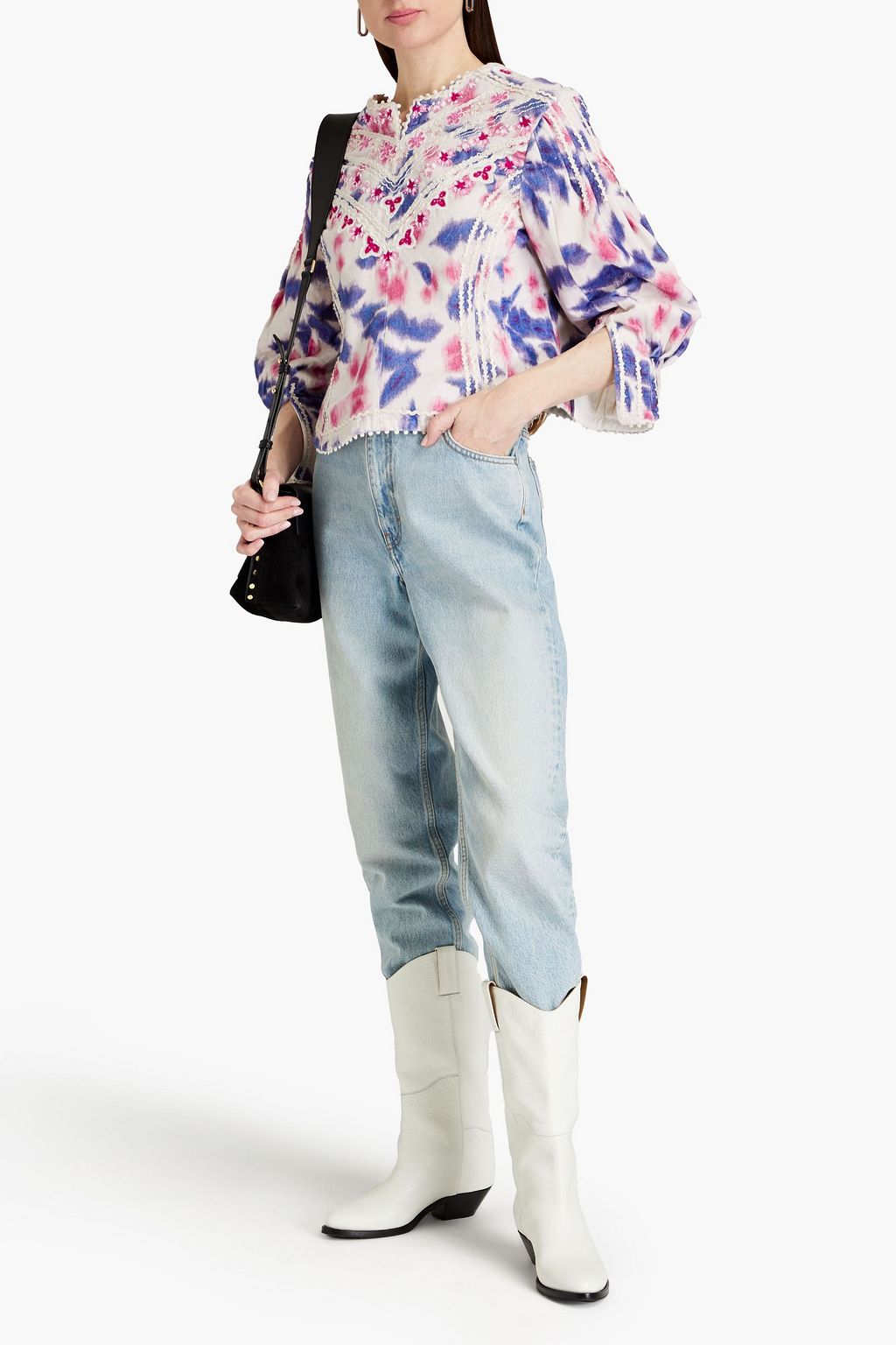 ISABEL MARANT コットンベルベット ブラウス プリント