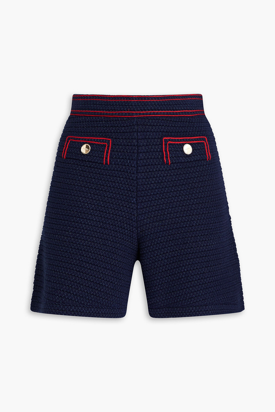 Sandro Roddy Embellished Tweed Shorts In Blue