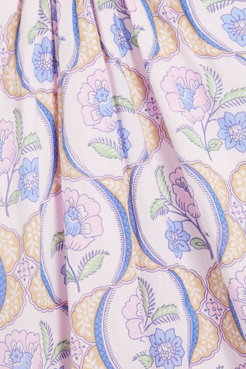 Antik Batik Tanissa Cutout Floral-print Cotton-voile Maxi Dress In Lavender