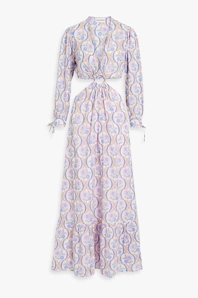 Tanissa cutout floral-print cotton-voile maxi dress