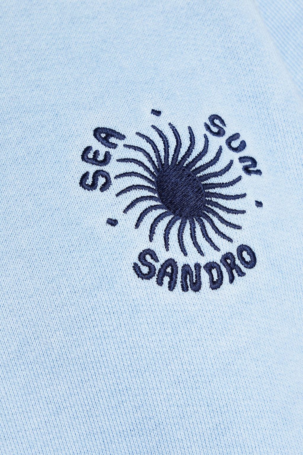 SANDRO سويت شيرت مصنوع من قطن صوف ناعم بتصميم مطرّز