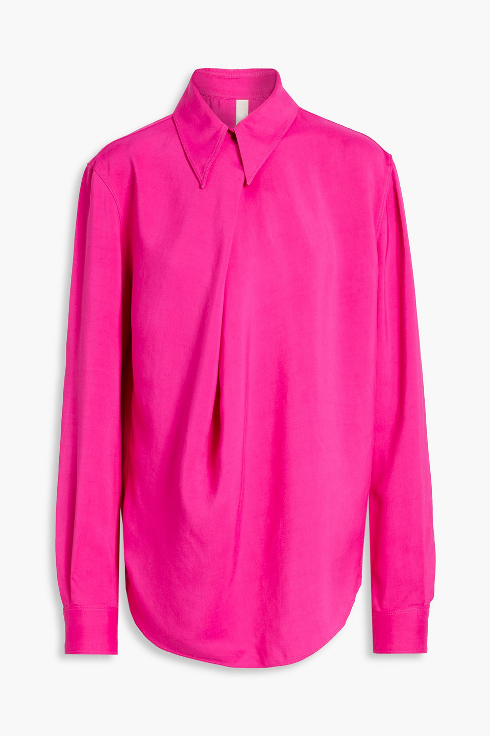Petar Petrov Lamir Draped Crepe Blouse In Bright Pink